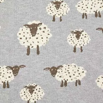 Two's Company Counting Sheep Blanket, Cotton 31 inches by 39 inches