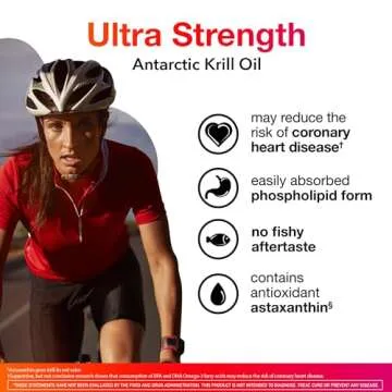 MegaRed Antarctic Krill Oil 1000mg, Omega 3 Fatty Acid Supplement, Ultra Concentrate EPA & DHA Softg...