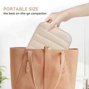 Clezolraa 6-7 Inch Puffy Sleeve Case for 7" Kindle Paperwhite 12th Gen/Kindle Colorsoft 2024, 6.8" Kindle Paperwhite 11th Gen, 6" Kindle 11th Gen 2024/2022, Oasis, Protective Pouch Bag, Beige