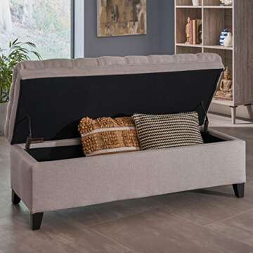 Christopher Knight Home Juliana Storage Ottoman - Large Light Gray Storage Solution