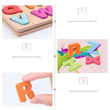 Wooden Puzzles for Toddlers, 3pack Alphabet Shape Puzzles for Kids 3 Wooden Montessori Toddler Puzzles Wooden Alphabet Number Shape Puzzles for Kids 3 Years Old Boys & Girls