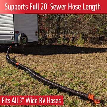 Beech Lane 20 Foot RV Sewer Hose Support, Patented Nesting Design For Small Storage, Quick Setup and...