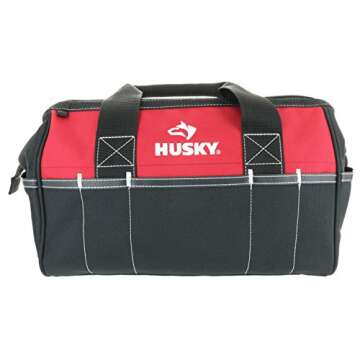 Husky 12 Inch and 15 Inch Water Resistant Tool Bag Multi Pack (2 Piece Storage Bundle)