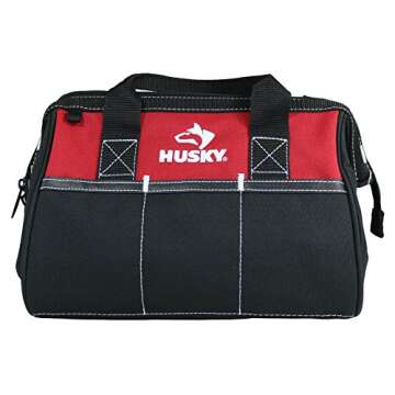 Husky 12 Inch and 15 Inch Water Resistant Tool Bag Multi Pack (2 Piece Storage Bundle)