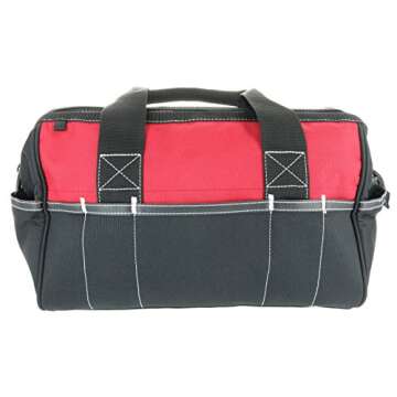 Husky 12 Inch and 15 Inch Water Resistant Tool Bag Multi Pack (2 Piece Storage Bundle)