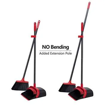 Broom and Dustpan Set - 52’’ Long Handle for Easy Cleaning