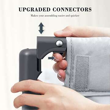 ANGELBLISS Baby Playpen, Foldable Playpen for Babies and Toddlers, Indoor & Outdoor Baby Activity Center with Visible Breathable Mesh, Portable Play Yard with 2 Handlers+50 Balls-50”×50”（Grey）