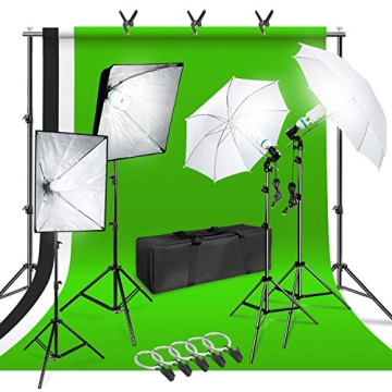 LimoStudio Complete Photo Shooting Kit: Backdrop & Lighting System