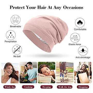 SATINIOR Stylish Satin Lined Sleep Cap for Women