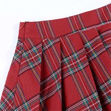 TOMETO STAR Gothic Punk Skirt in Red Plaid Design
