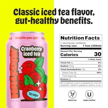 Refreshing HALFDAY Prebiotic Cranberry Iced Tea for Gut Health