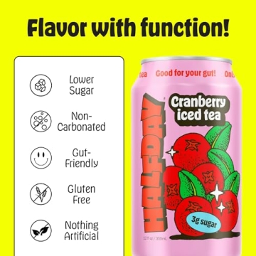 Refreshing HALFDAY Prebiotic Cranberry Iced Tea for Gut Health