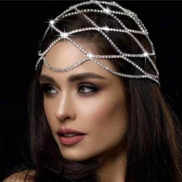 Fdesigner Rhinestone Head Chain for 1920s Themed Events