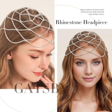 Fdesigner Rhinestone Head Chain for 1920s Themed Events