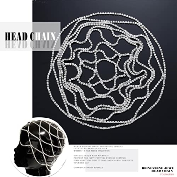 Fdesigner Rhinestone Head Chain for 1920s Themed Events