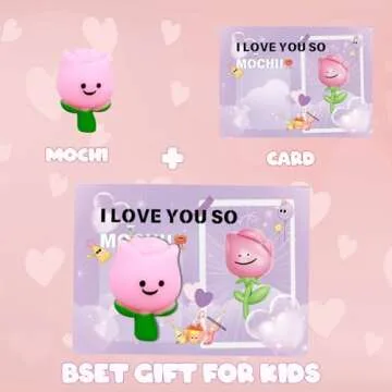 28 Pack Valentines Gifts for Kids, Valentines Mochi Squishies Toys with Valentines Cards for Kids Boys Girls Squishy Stress Relief Toys Party Favors School Classroom Exchange Prizes