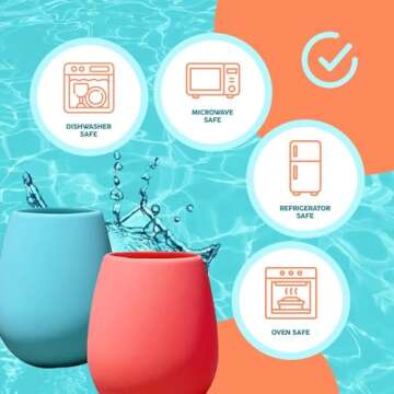 Sili Wraps Unbreakable Silicone Wine Glasses | Reusable Drinkware for Parties, Camping, Beaches, and Boats | 100% Silicone | Set of 4 | BPA-Free, Dishwasher Safe | Juicy Fruit Collection