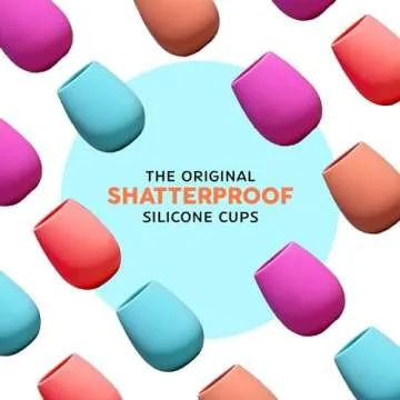 Sili Wraps Unbreakable Silicone Wine Glasses | Reusable Drinkware for Parties, Camping, Beaches, and Boats | 100% Silicone | Set of 4 | BPA-Free, Dishwasher Safe | Juicy Fruit Collection