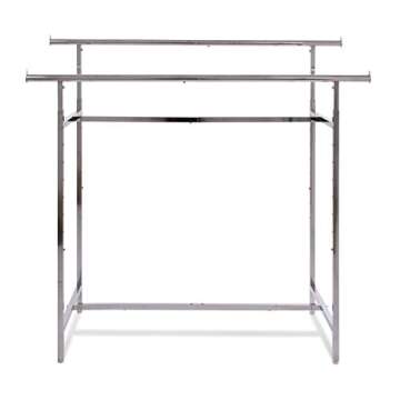 Econoco - Adjustable Double Bar Rectangular Hangrail Rack in Chrome