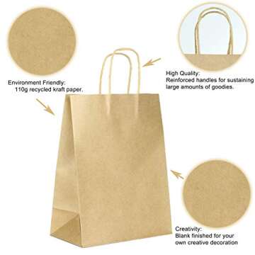 JOYIN 80 PCS Kraft Gift Bags – Eco-Friendly & Customizable