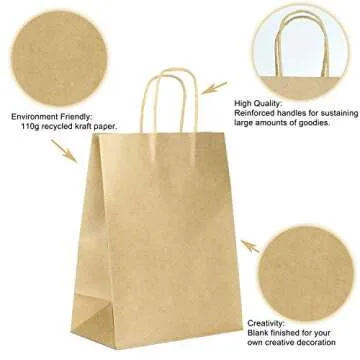 JOYIN 80 PCS Kraft Gift Bags – Eco-Friendly & Customizable