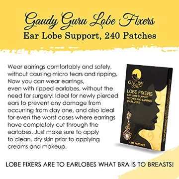 Ear Lobe Support Patches Prevent Tears and Strain