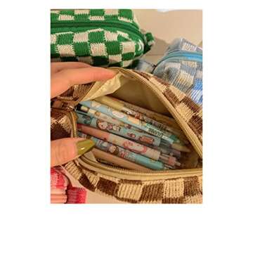 XPONNI Small Cosmetic Bag Cute Makeup Bag Y2k Accessories Aesthetic Make Up Bag Y2k Purse Cosmetic Bag for Purse (Brown)