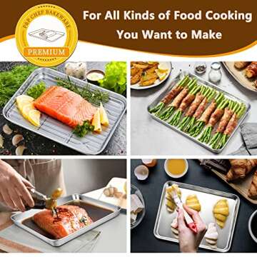 P&P CHEF Heavy Duty Baking Sheet Pan with Rack Set