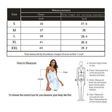 AVIIER Nigthgowns for Women Cotton Sleep Shirt Tie dye Night Dress V Neck Sleeveless Sleepwear Short Chemise (Sky, Large)