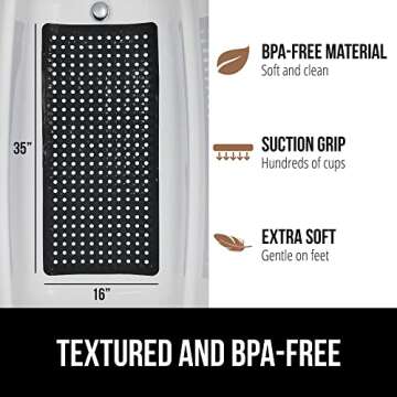 Gorilla Grip Shower Mat – Non-Slip Safety with Drain Holes