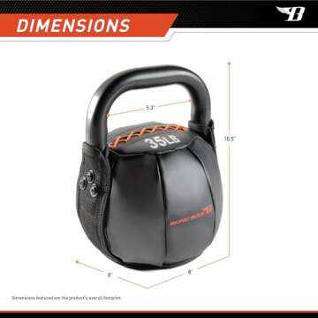 Bionic Body by Marcy Soft Kettlebell with Handle for Weightlifting, Conditioning, Strength and core ...