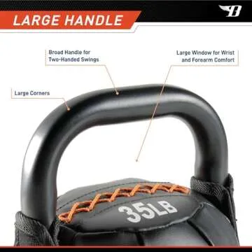 Bionic Body by Marcy Soft Kettlebell with Handle for Weightlifting, Conditioning, Strength and core Training 35lb BBKB-35