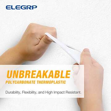 ELEGRP Decorative Receptacle Wall Plate, 1-Gang Standard Size Decorator Covers, Unbreakable Polycarb...