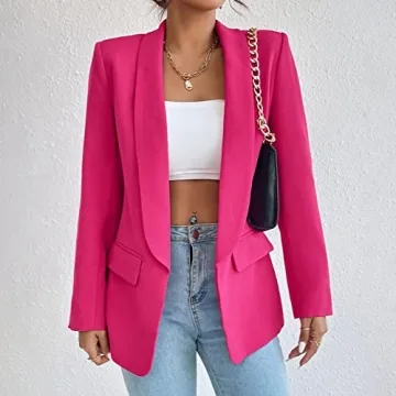 Womens Long Sleeve Casual Blazer Suit Jacket - Chic Style