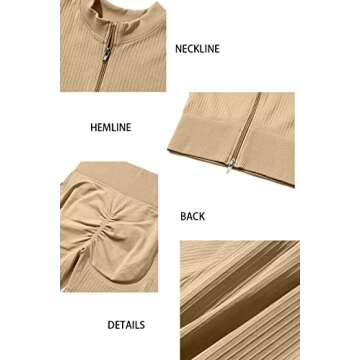 QINSEN High Waisted Booty Shorts for Women Athletic Workout 2 Piece Sets GMY Yoga Running Activewear...