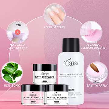 Cooserry Acrylic Nail Kit with Drill & UV Light - Complete Set for DIY Nails