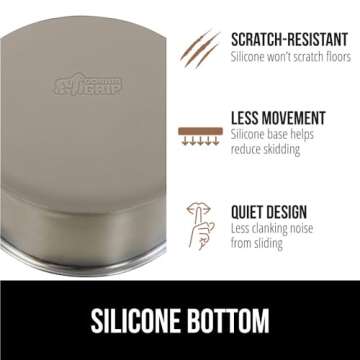 GORILLA GRIP Set of 2 Dog Bowls, Heavy Duty Metal Food and Water Bowl for Feeding Dogs and Cats, Dishwasher Safe, Rust Resistant Stainless Steel, BPA Free Rubber Base, Holds 3 Cups (24 fl oz), Beige