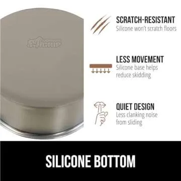 GORILLA GRIP Set of 2 Dog Bowls, Heavy Duty Metal Food and Water Bowl for Feeding Dogs and Cats, Dishwasher Safe, Rust Resistant Stainless Steel, BPA Free Rubber Base, Holds 3 Cups (24 fl oz), Beige