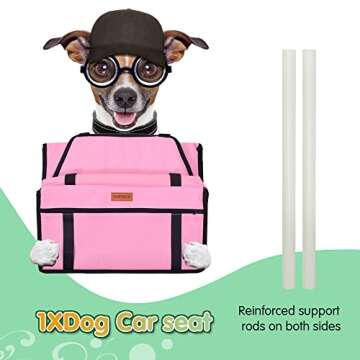 SWIHELP Pet Car Booster Seat Travel Carrier Cage, Oxford Breathable Folding Soft Washable Travel Bags for Dogs Cats or Other Small Pet