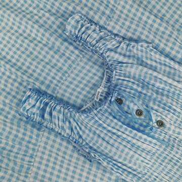 OSTOO Women's 2024 Summer Boho Floral Print Tiered Casual Flowy Long Maxi Dress(Blue Plaid,M)