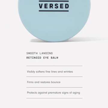 Versed Smooth Landing Advanced Retinoid Eye Balm - Anti-Aging Eye Cream with Granactive Retinoid for Crow's Feet, Under Eye Bags & Dark Circles - Nightly Moisturizing Eye Firming Cream (0.42 oz)