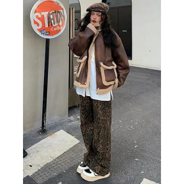 Trendy Unisex Leopard Print Baggy Jeans for All