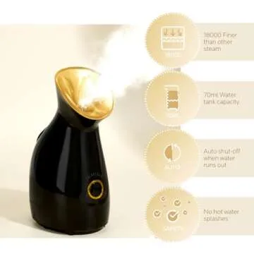 Colorfarm Facial Steamer Nano Ionic: Face Steamer Deep Cleaning Unclogs Pores - Humidifier Hot Mist Home Sauna Spa for Women Men Sinuses Moisturizing