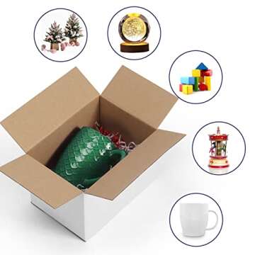SPEPLA Shipping Boxes for Small Business, White 40 Pack 7x5x5 Inch Corrugated Cardboard Boxes for Packaging, Mailing, Storage