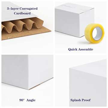 SPEPLA Shipping Boxes for Small Business, White 40 Pack 7x5x5 Inch Corrugated Cardboard Boxes for Packaging, Mailing, Storage