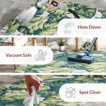 nuLOOM Lisa Floral Indoor/Outdoor Area Rug - 8x10, Multi-Color, Durable, Easy to Clean