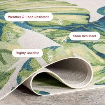 nuLOOM Lisa Floral 8x10 Rug - Indoor/Outdoor Versatile Design