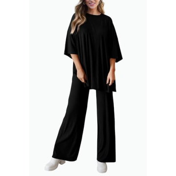 PRETTYGARDEN Women's Chic Casual Lounge Set in Black