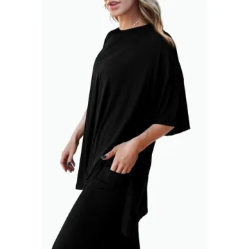 PRETTYGARDEN Women's Chic Casual Lounge Set in Black