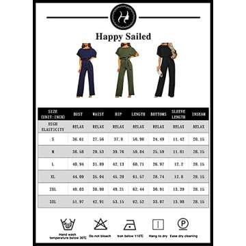 Women’s Casual Belted Wide Leg Short Sleeve Jumpsuit